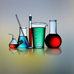 Kemiska behållare med olika vätskor i